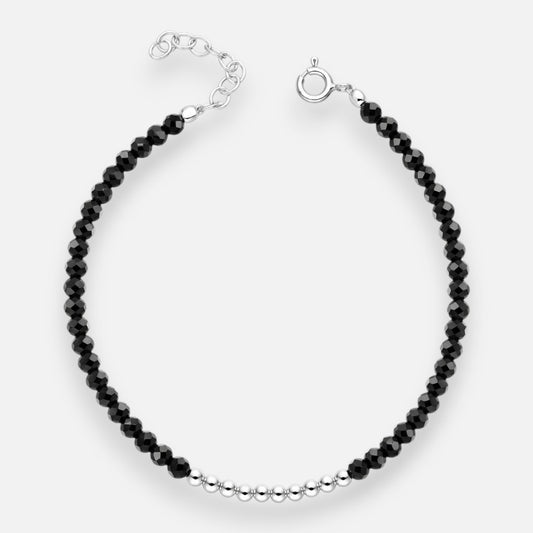 Pulsera Esferas Cristales Negro
