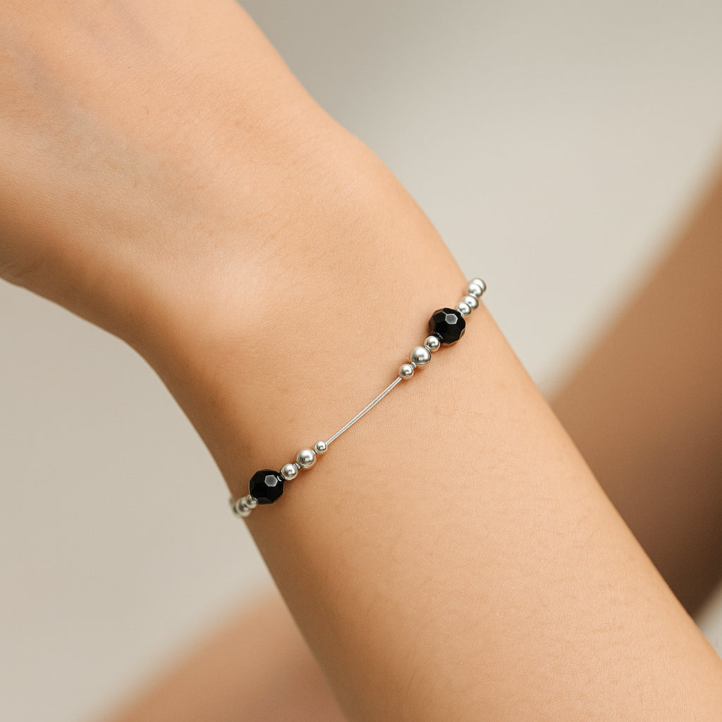 Pulsera Esferas Cristales Hecho con Swarovski® Negro