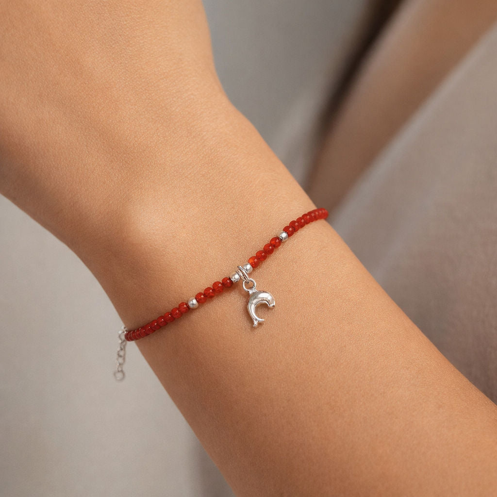 Pulsera Cristales Naranja Delfín