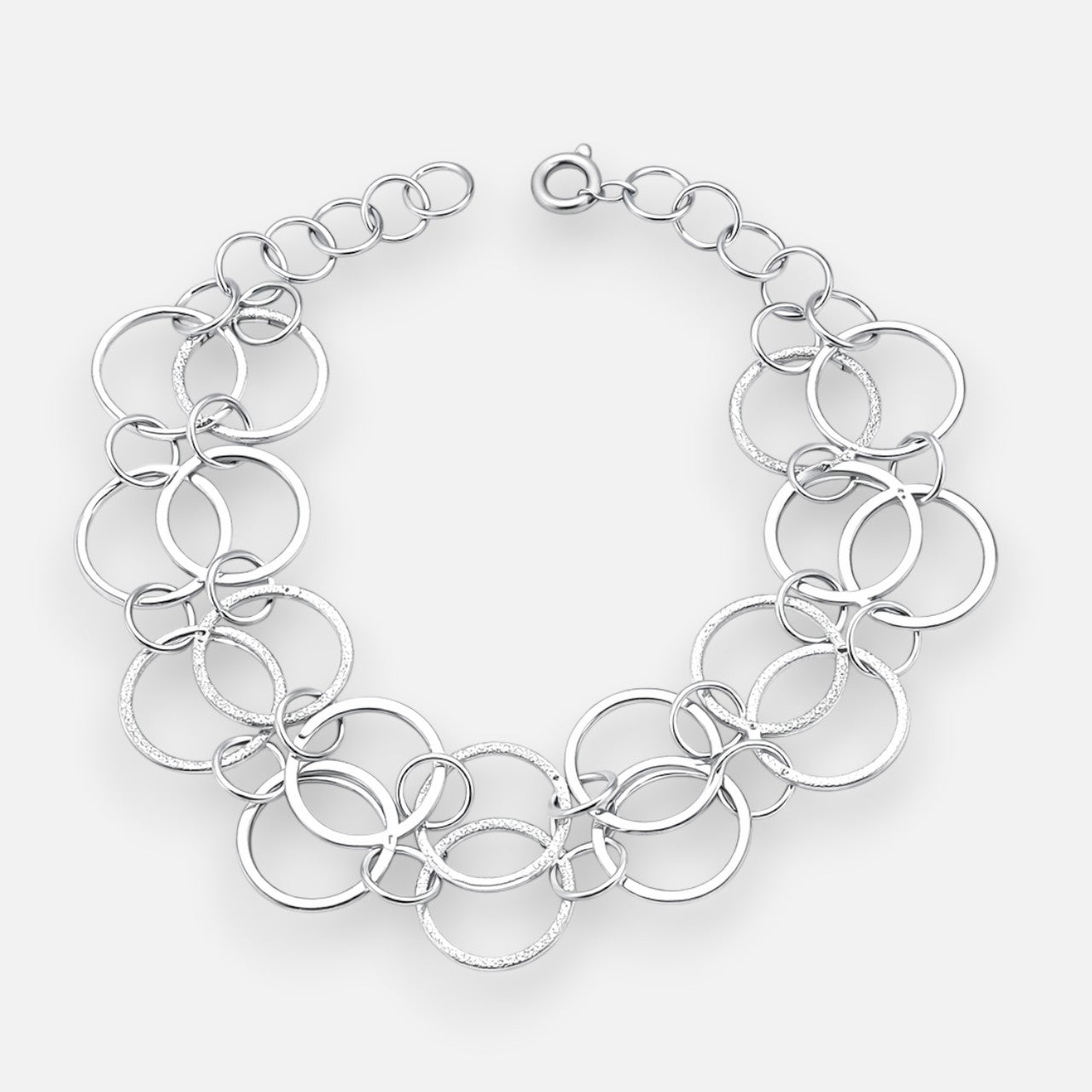 Pulsera Malla Círculos Lisos Facetados