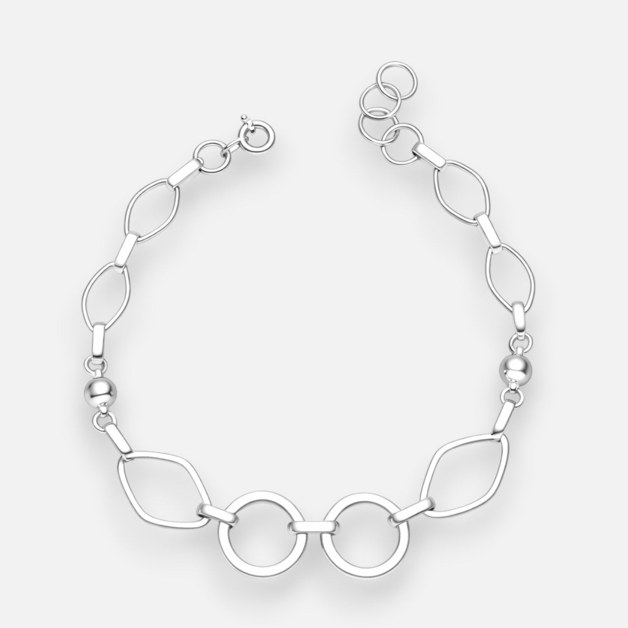 Pulsera Círculos Rombos Esferas