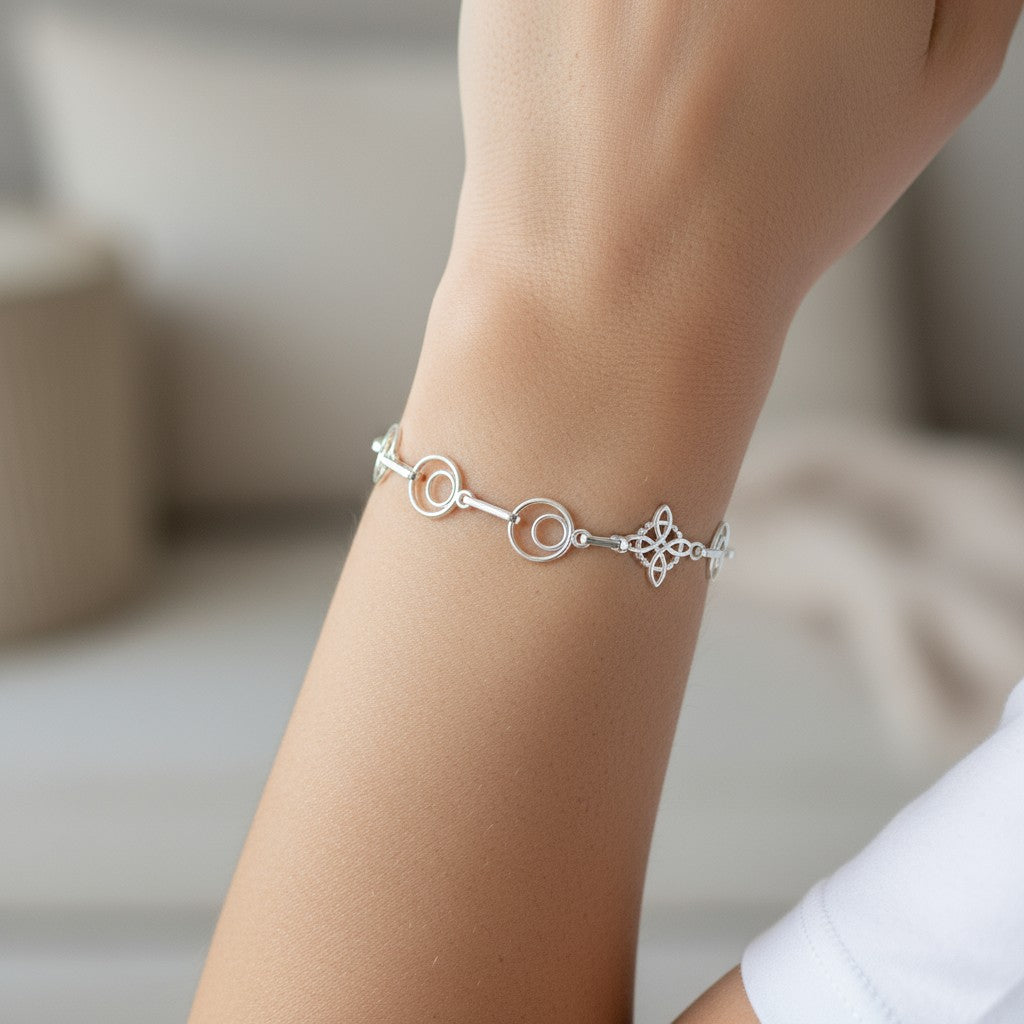 Pulsera Nudo de Brujas Circulos Facetado