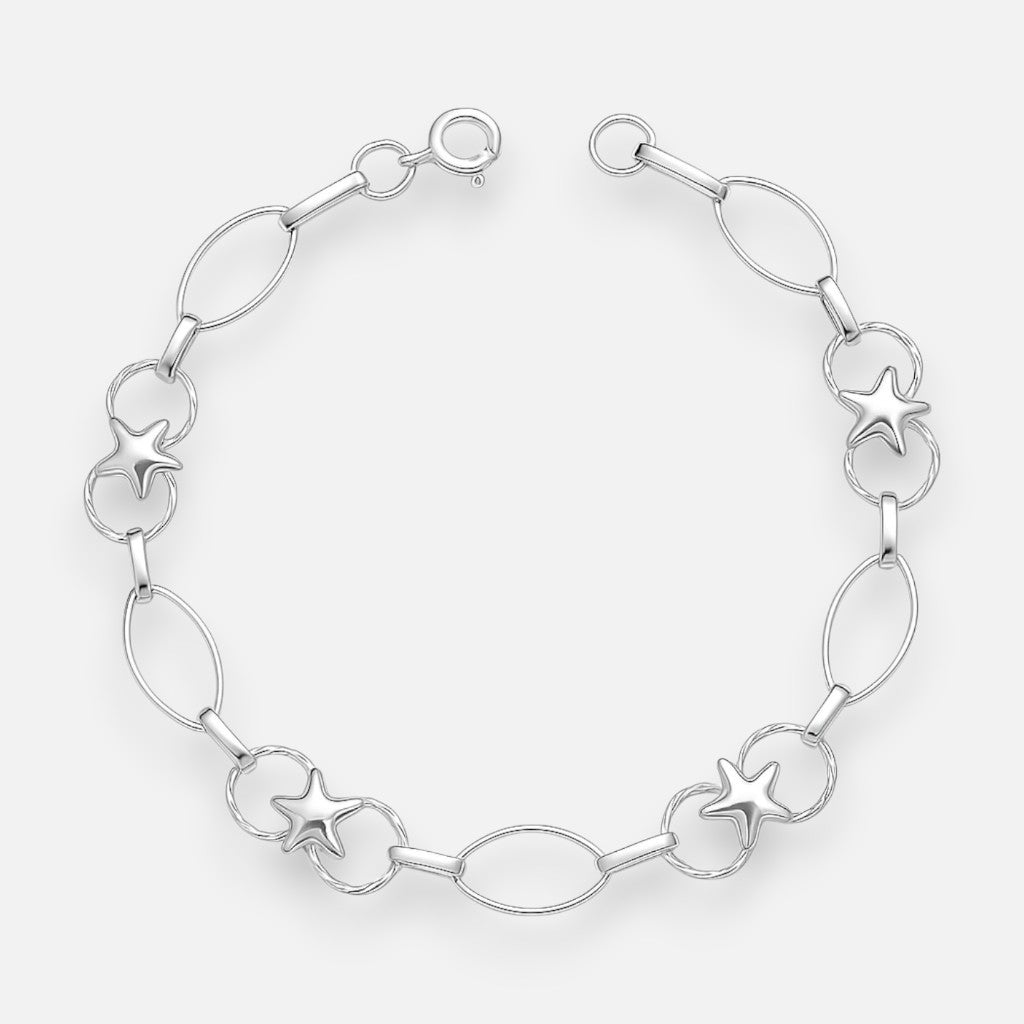 Pulsera Círculos Óvalos Estrellas