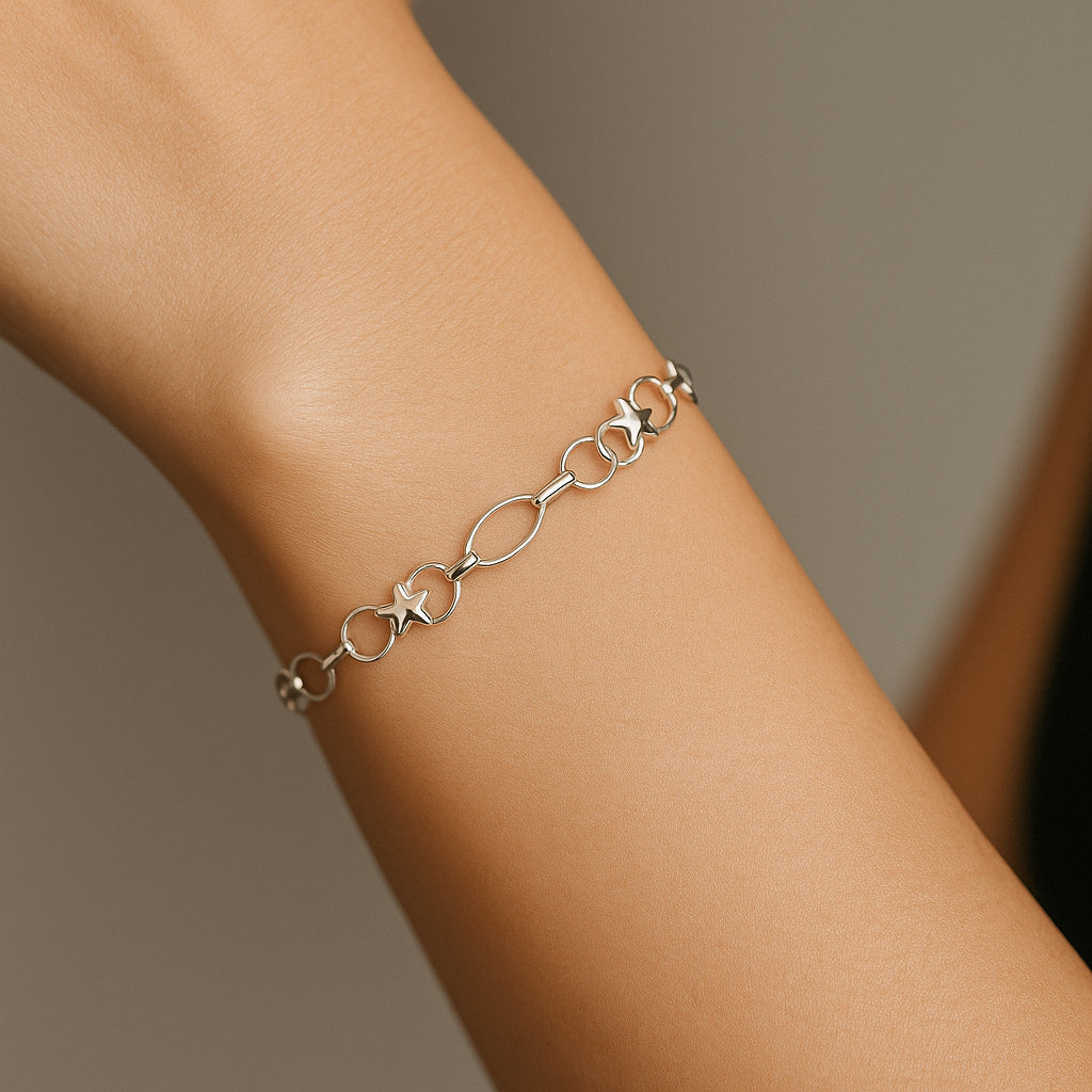 Pulsera Círculos Óvalos Estrellas