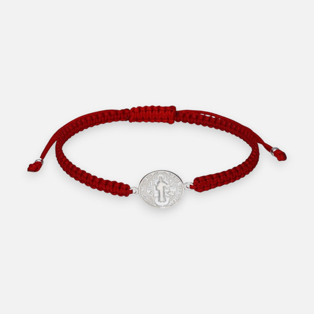Pulsera Hilo Rojo Ajustable San Benito Abad
