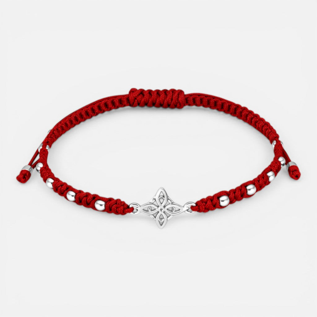 Pulsera Hilo Rojo Ajustable Nudo de Brujas