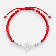 Pulsera Nudo de Bruja Cristales Rojos