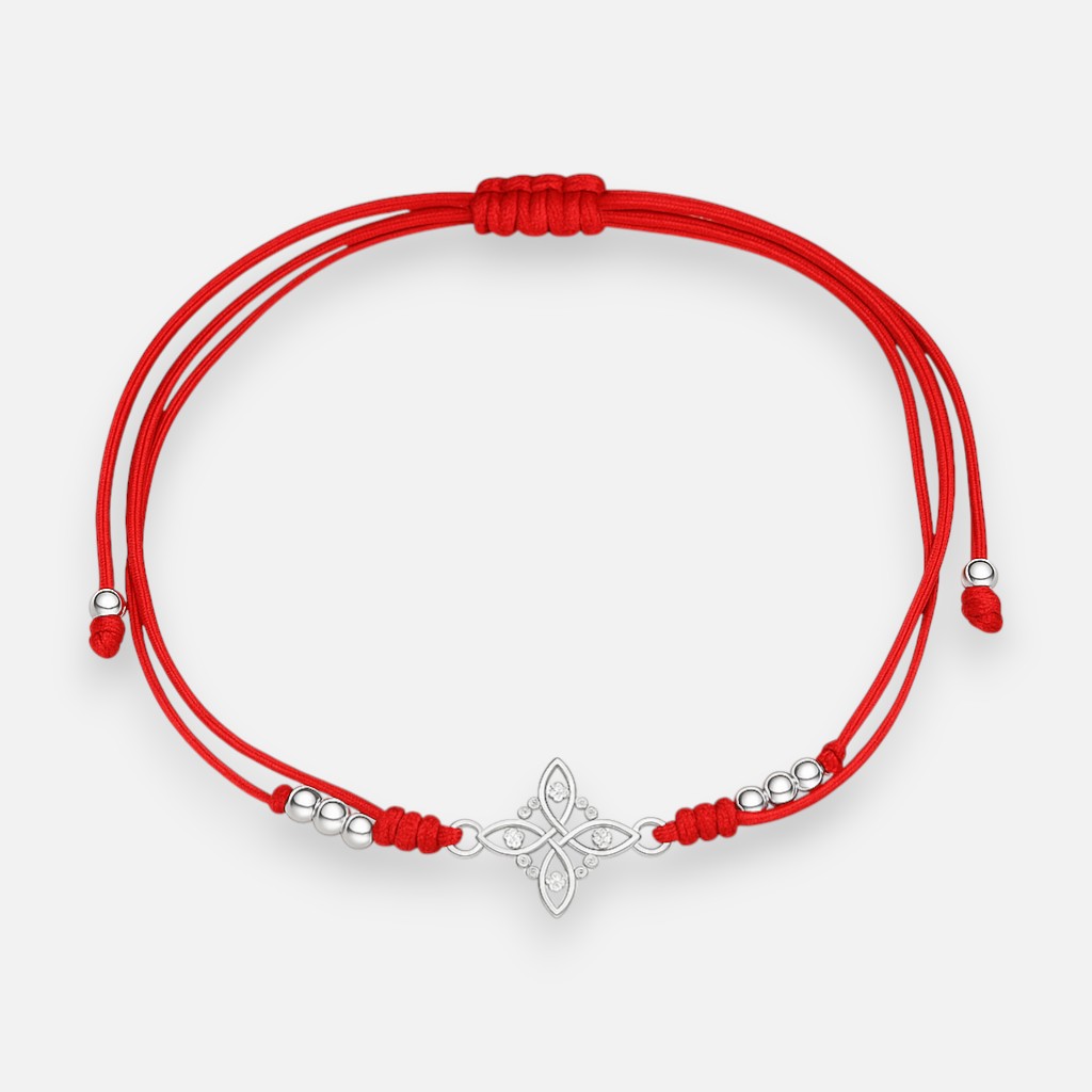 Pulsera Hilo Rojo Ajustable Nudo de Brujas