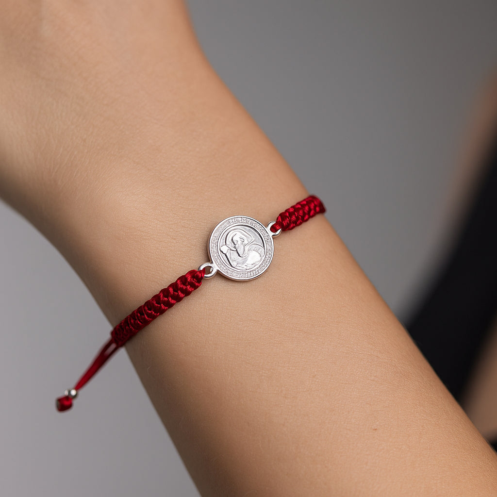 Pulsera Mini Baby Hilo Rojo Ajustable San Benito Abad