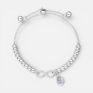 Pulsera Ajustable Esferas Infinito Gota Circón