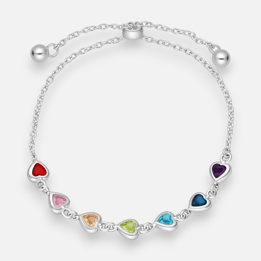 Pulsera Ajustable Corazones Circones 7 Chakras