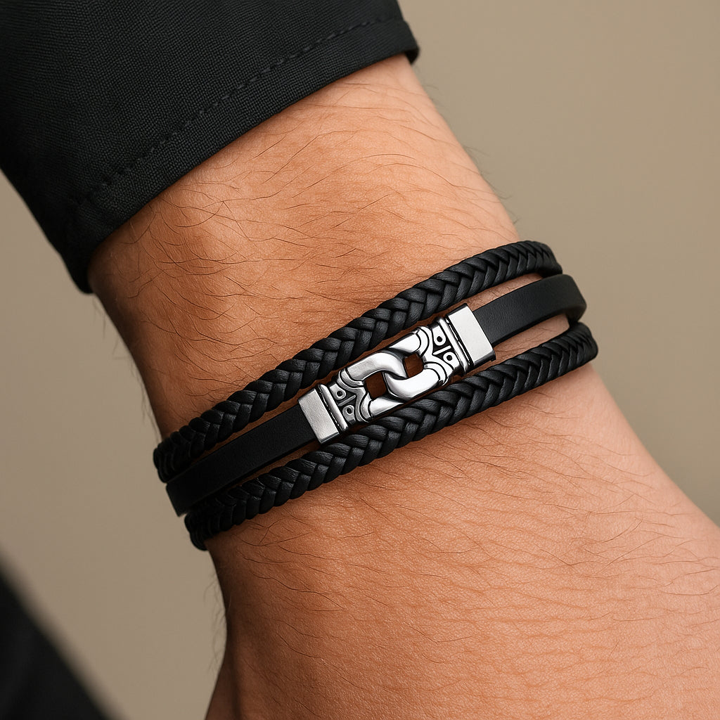 Pulsera Acero Quirúrgico Trenzada Eslabón Celta