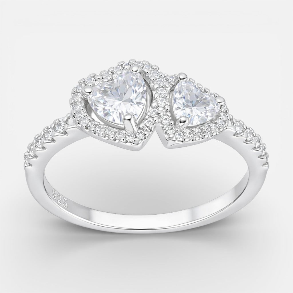 Anillo Corazones Circones Pavé