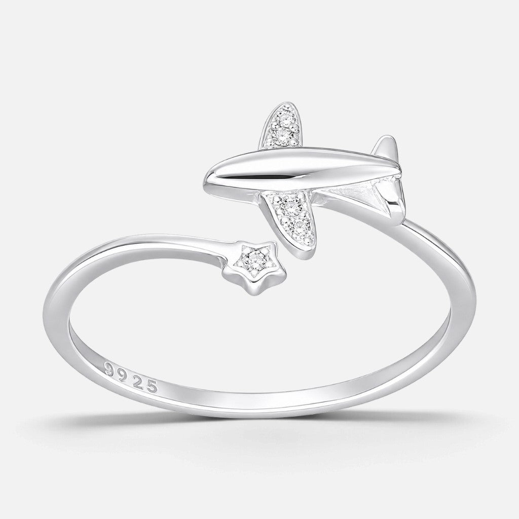 Anillo Ajustable Avión Estrella Circones