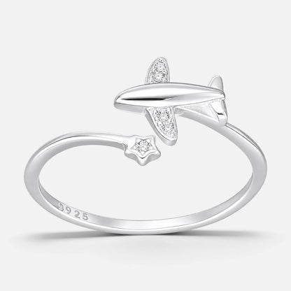 Anillo Ajustable Avión Estrella Circones