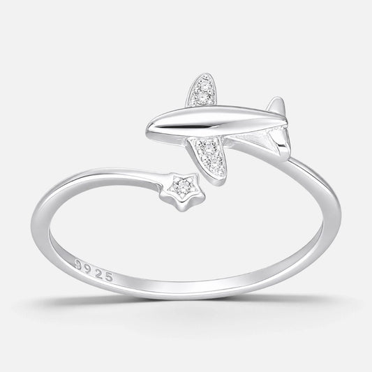 Anillo Ajustable Avión Estrella Circones
