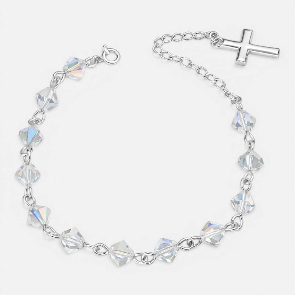 Pulsera Cruz Cristales Hecho con Swarovski® Tornasol
