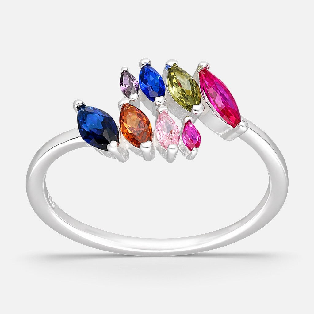 Anillo Ajustable Circones Marquise Multicolor