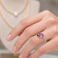 Anillo Ajustable Circones Marquise Multicolor