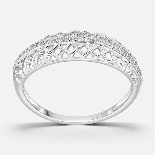 Anillo Cintillo Rombos Circones