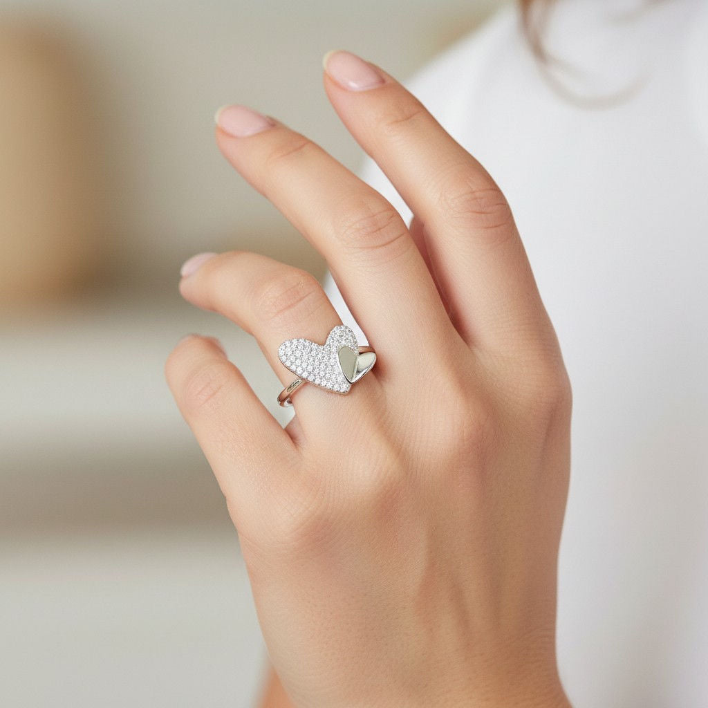 Anillo Corazones Circones Pavé