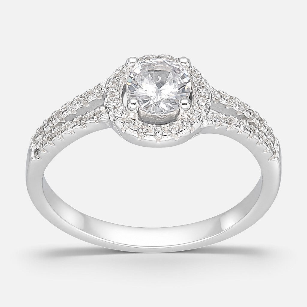 Anillo Solitario Circones Halo