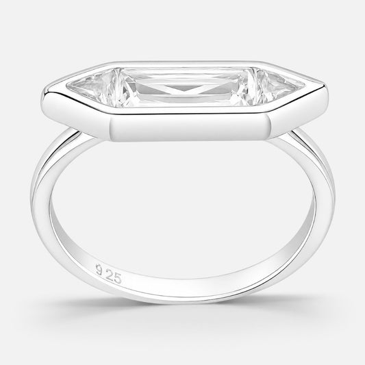 Anillo Péndulo Circón Baguette