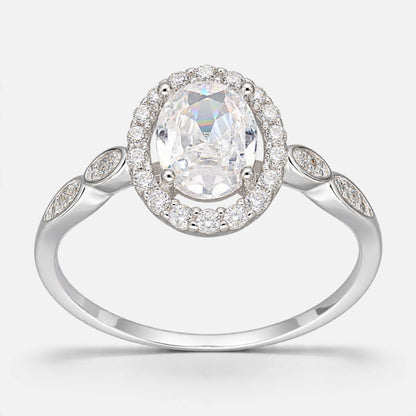 Anillo Solitario Ovalo Halo Circones
