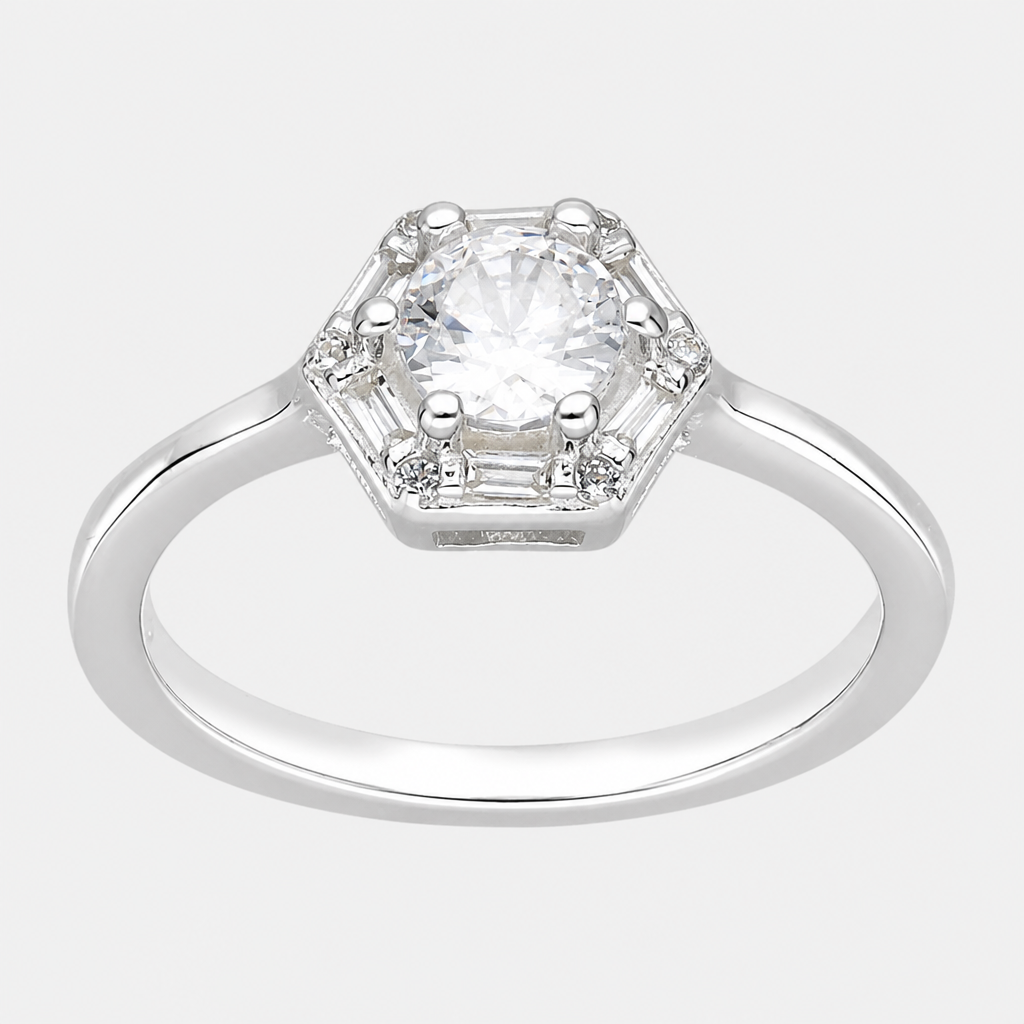 Anillo Hexágono Circones Baguette