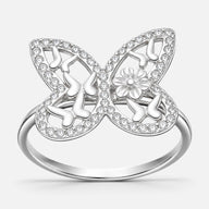 Anillo Mariposas Flores Circones