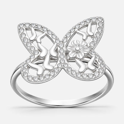 Anillo Mariposas Flores Circones