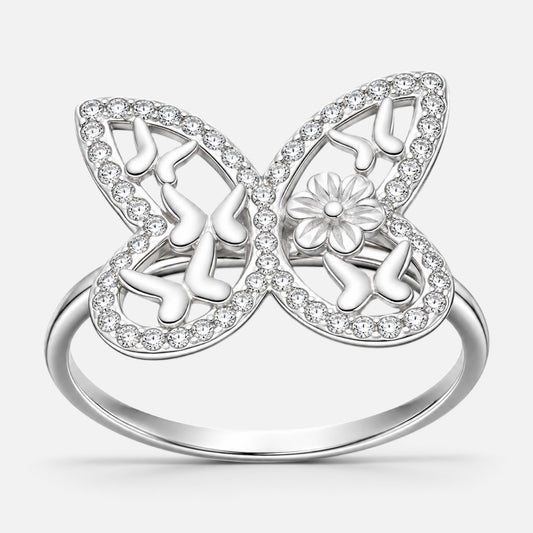 Anillo Mariposas Flores Circones