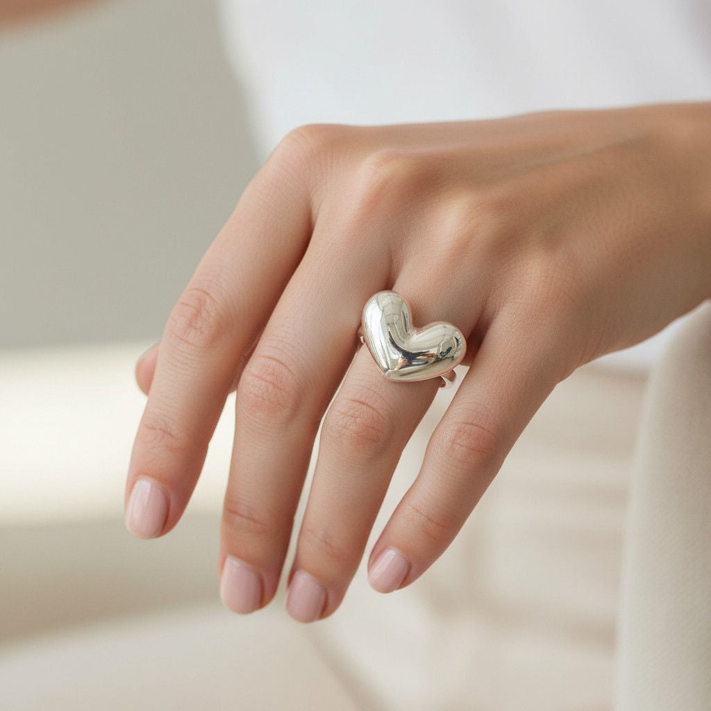 Anillo Corazón Chunky