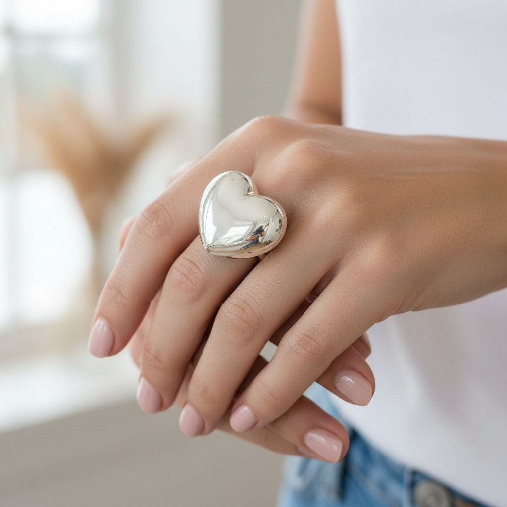 Anillo Corazón Chunky