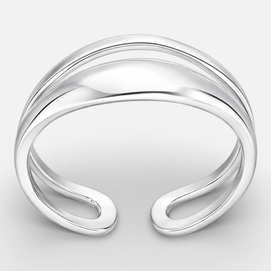 Anillo Ajustable Lineas Asimétricas 14