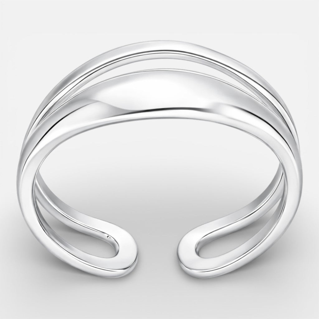 Anillo Ajustable Lineas Asimétricas 14