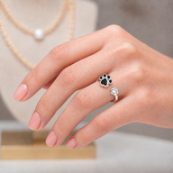 Anillo Ajustable Patita Circones Ónix