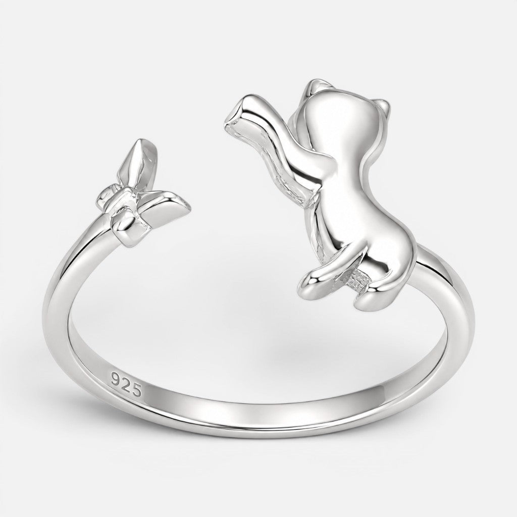 Anillo Ajustable Gatito Mariposa 14