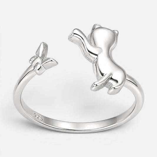 Anillo Ajustable Gatito Mariposa 14