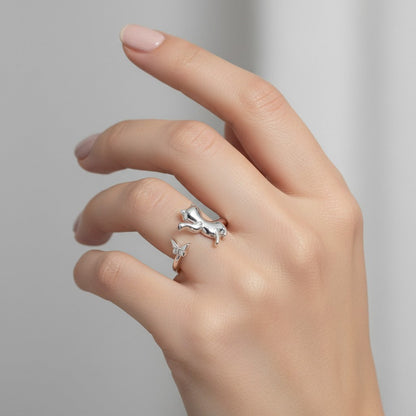 Anillo Ajustable Gatito Mariposa 14