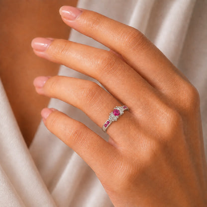 Anillo Lazo Circones Rubí