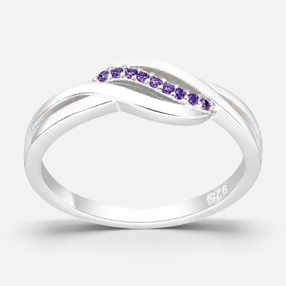 Anillo Lineas Entrelazadas Circones Amatista