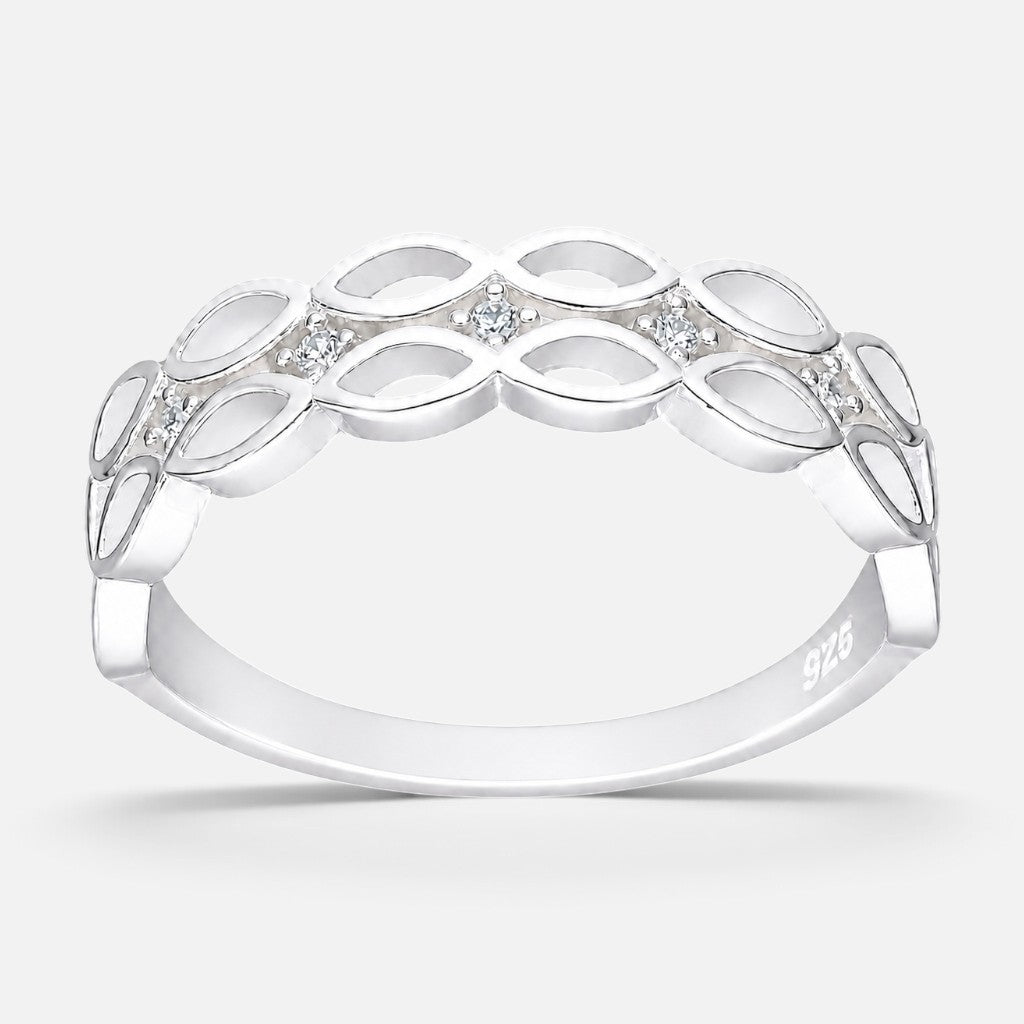 Anillo Cintillo Óvalos Circones