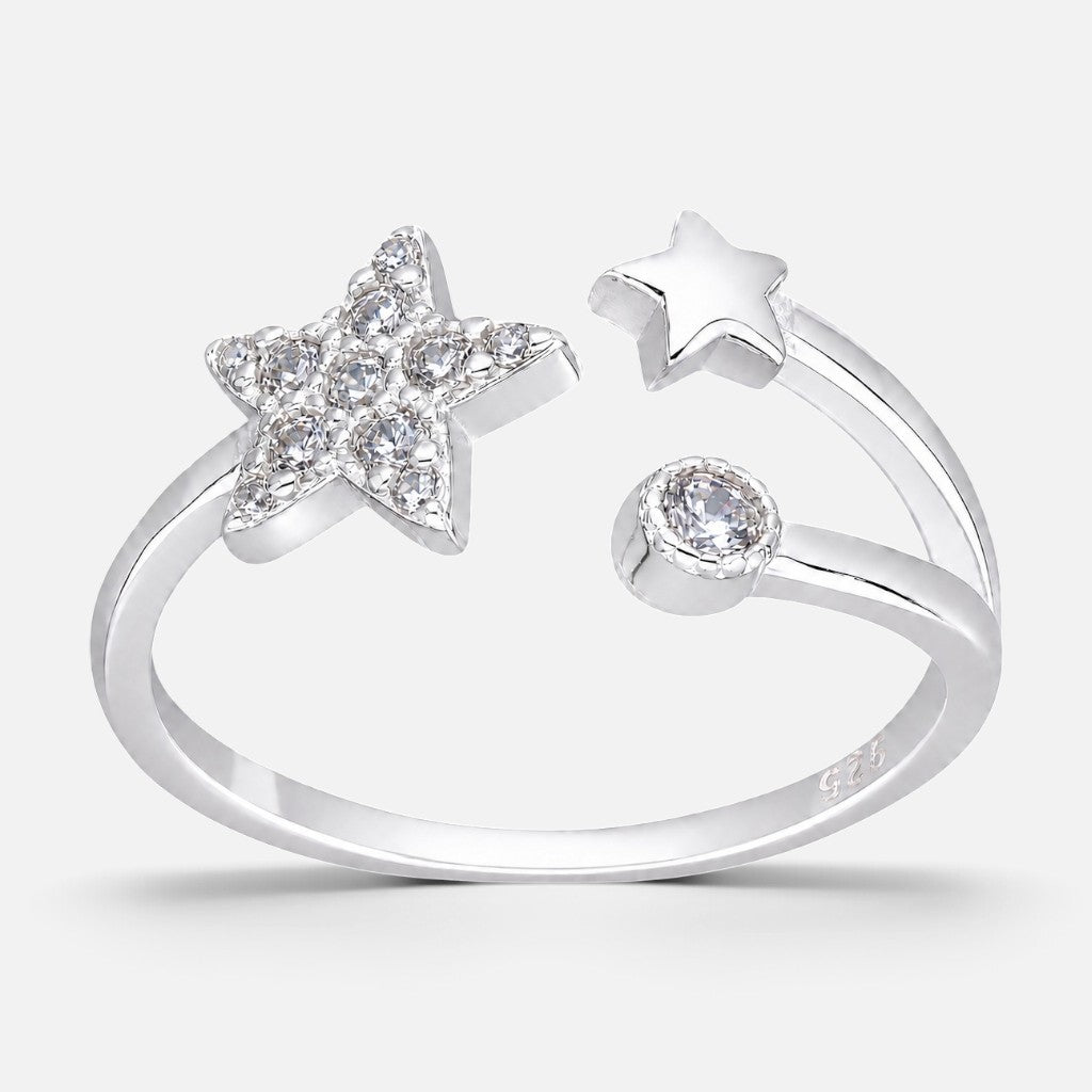 Anillo Ajustable Estrellas Circones