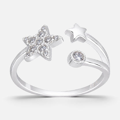 Anillo Ajustable Estrellas Circones