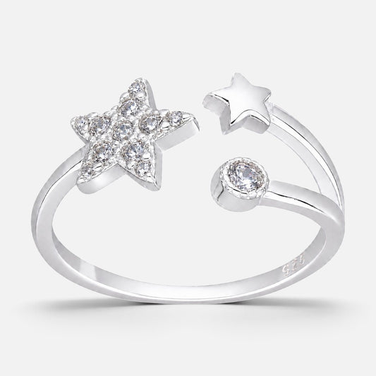 Anillo Ajustable Estrellas Circones