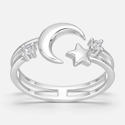 Anillo Media Luna Estrellas Circones