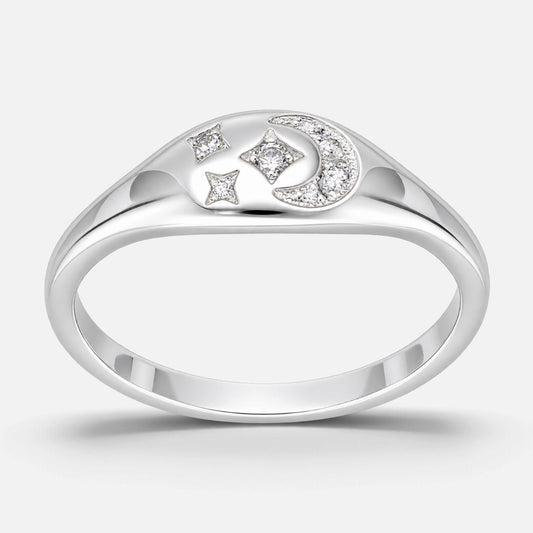 Anillo Media Luna Estrellas Circones