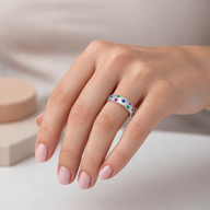 Anillo Cintillo Estrellas Circones Multicolor