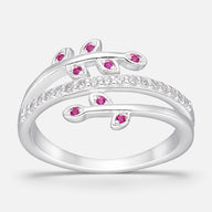 Anillo Espigas Circones Rubí